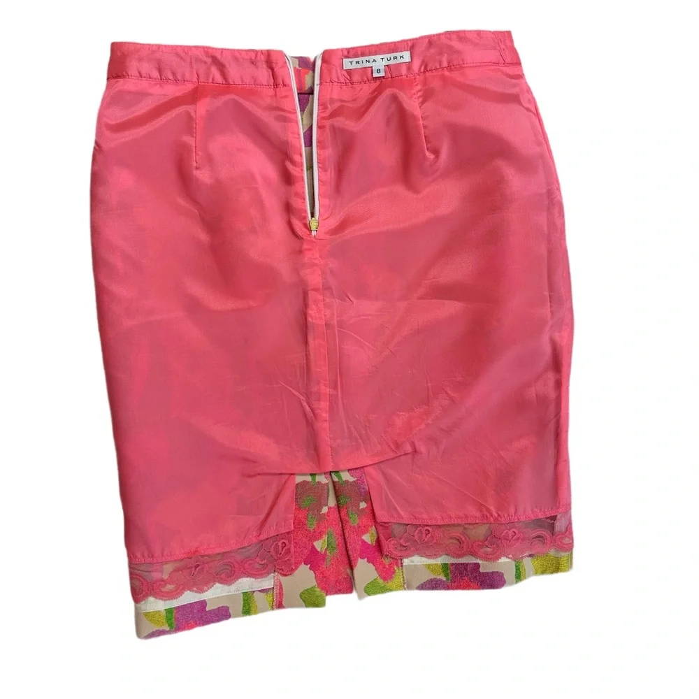 TRINA TURK ~ Orange/Pink/Green/Purple A-Line Skirt size 8